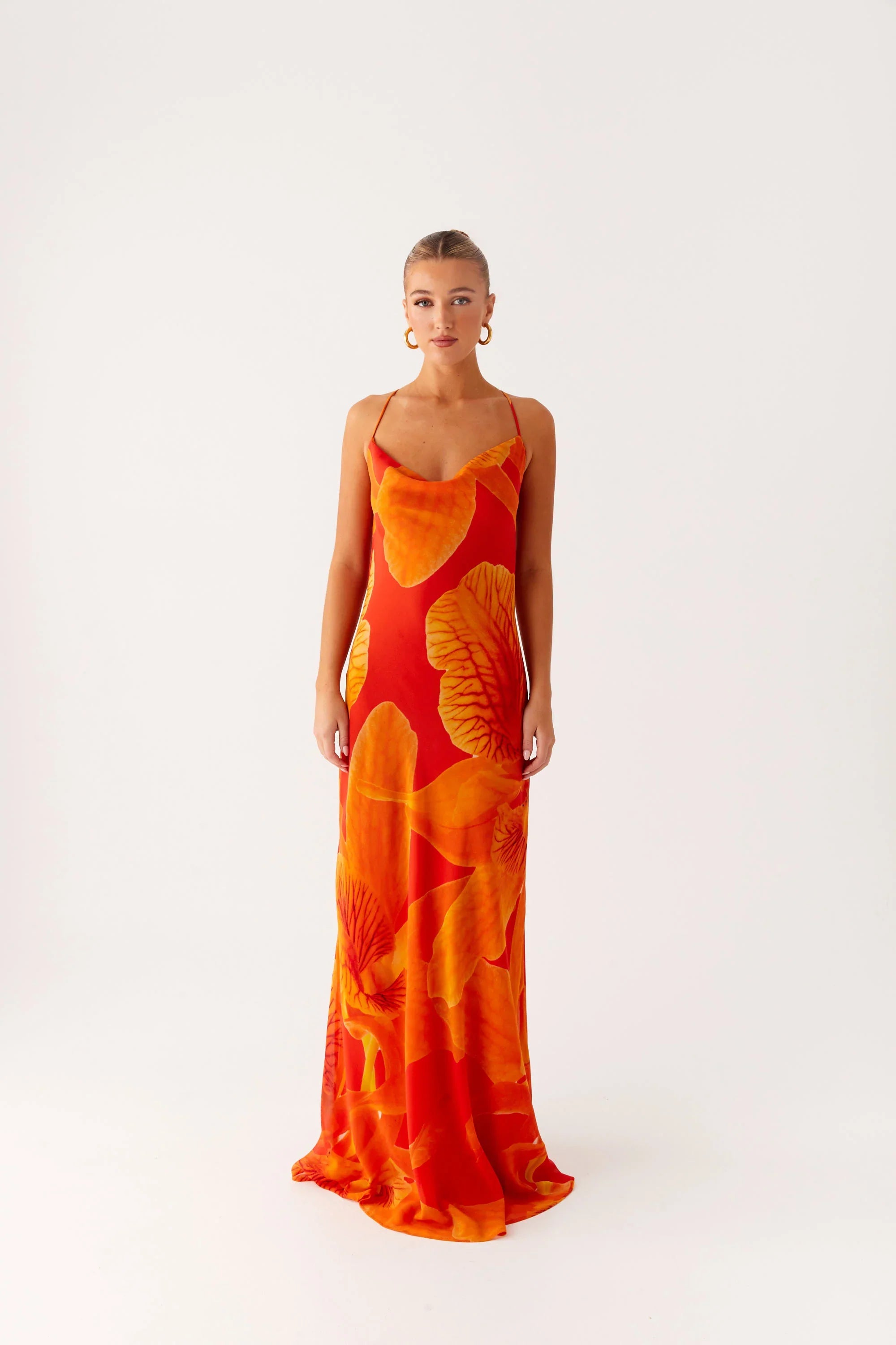 Robe longue d'après-midi – Orange Sérénité