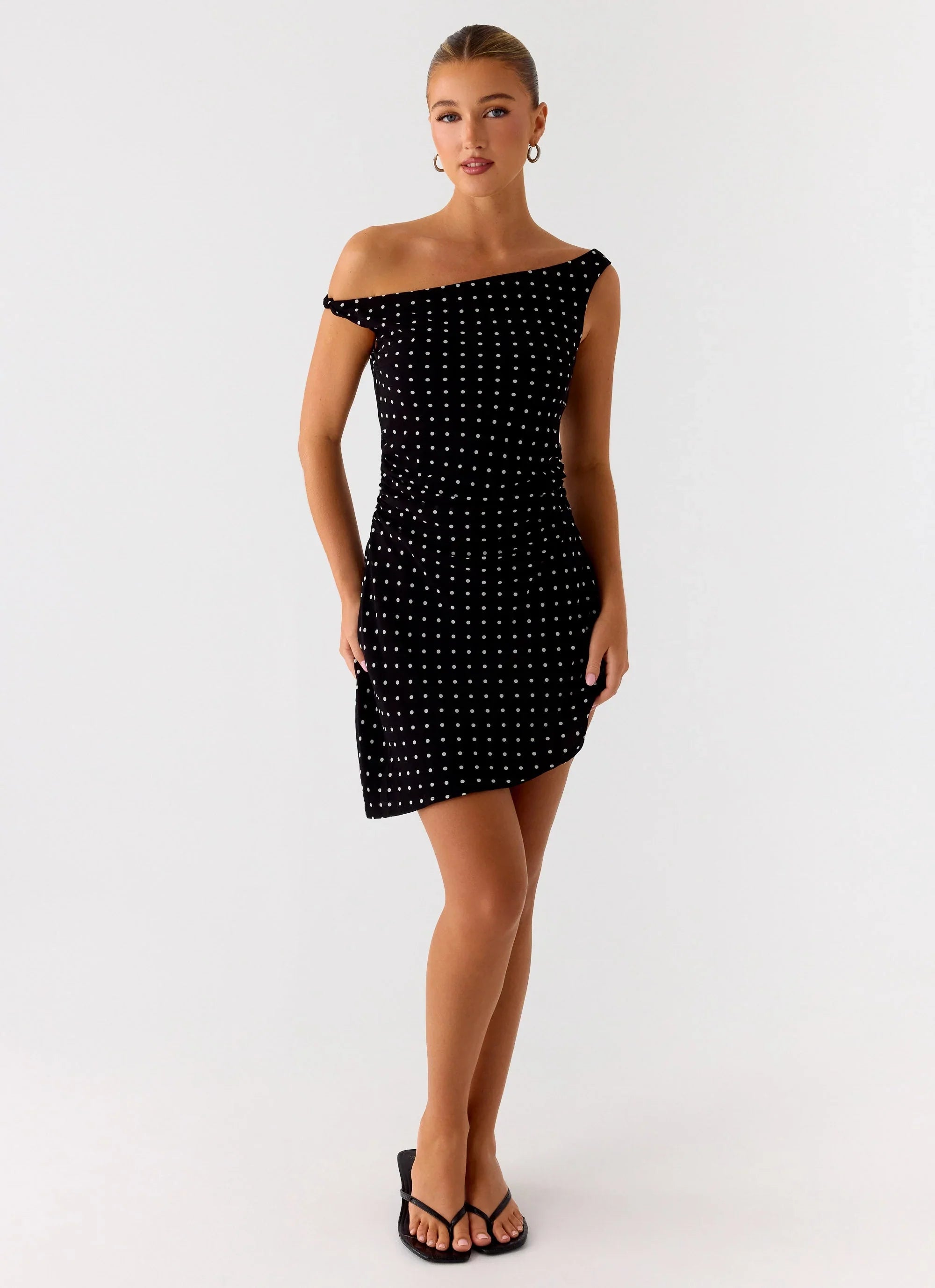 Mini-robe Delusional - Pois noirs