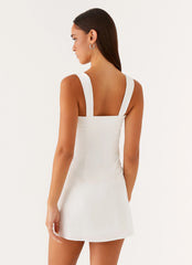 Mini-robe Odette en satin - Blanc