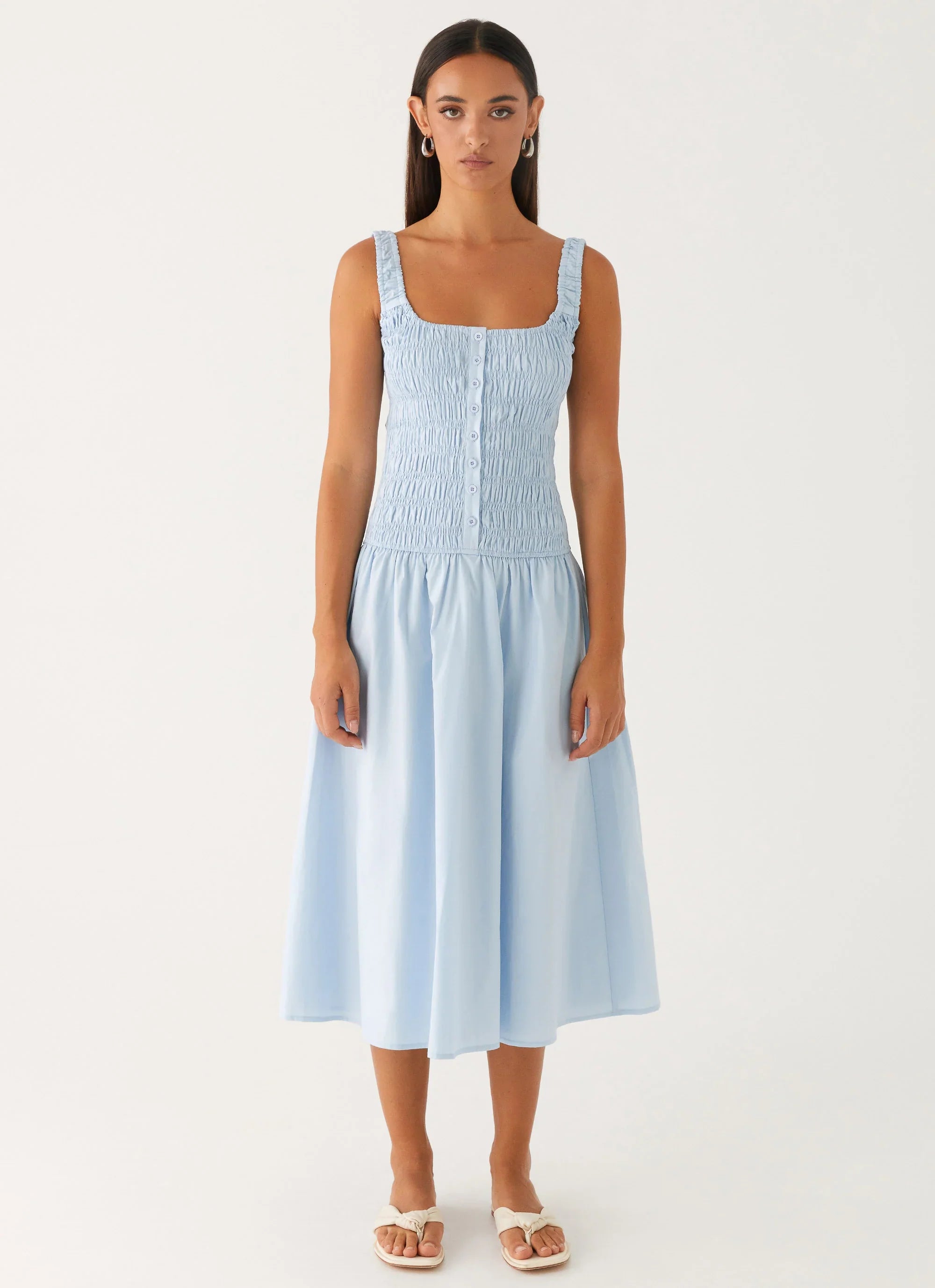 Robe Midi Wildflower - Bleu