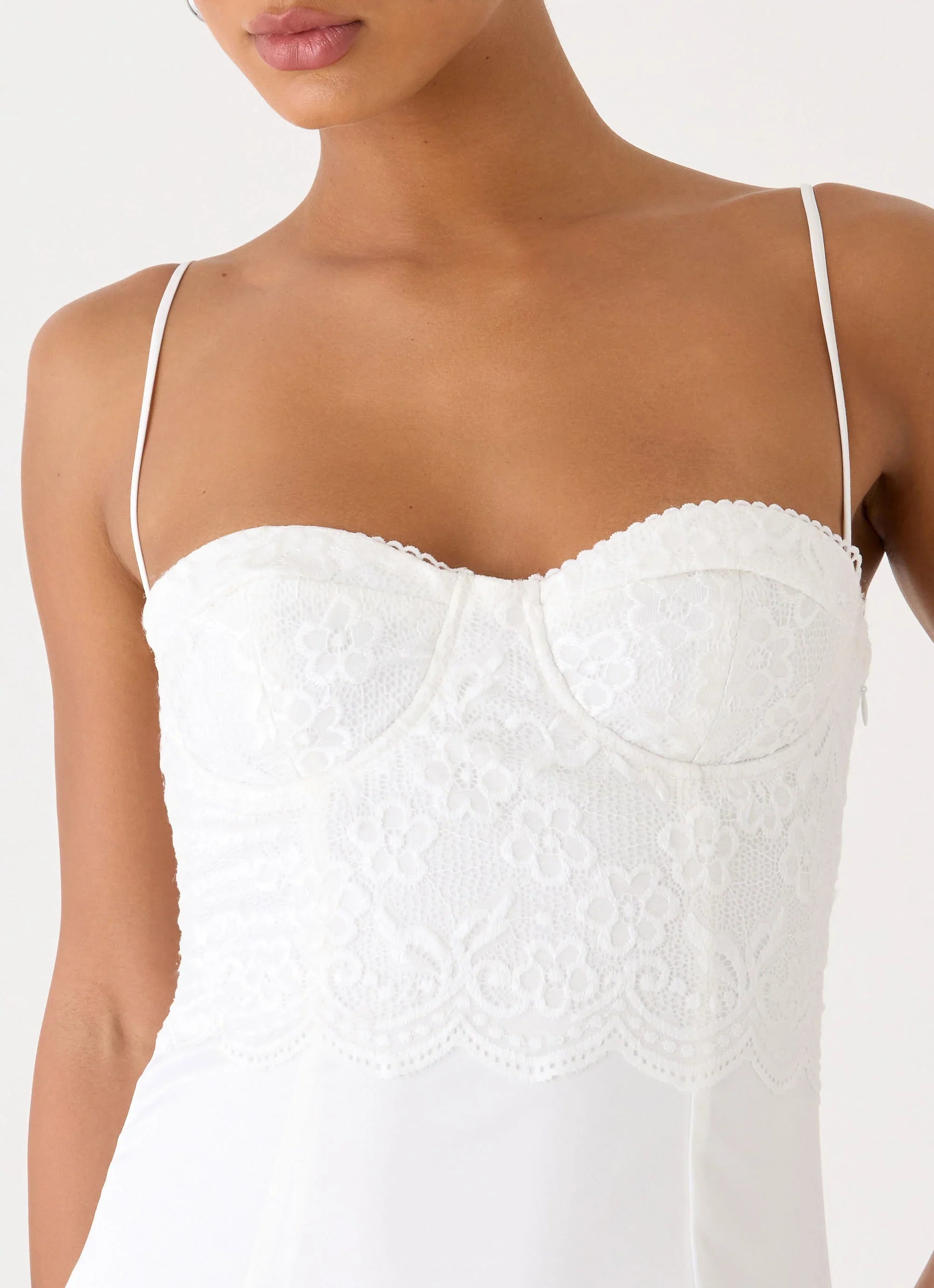 Mini-robe en dentelle Aloura - Blanc