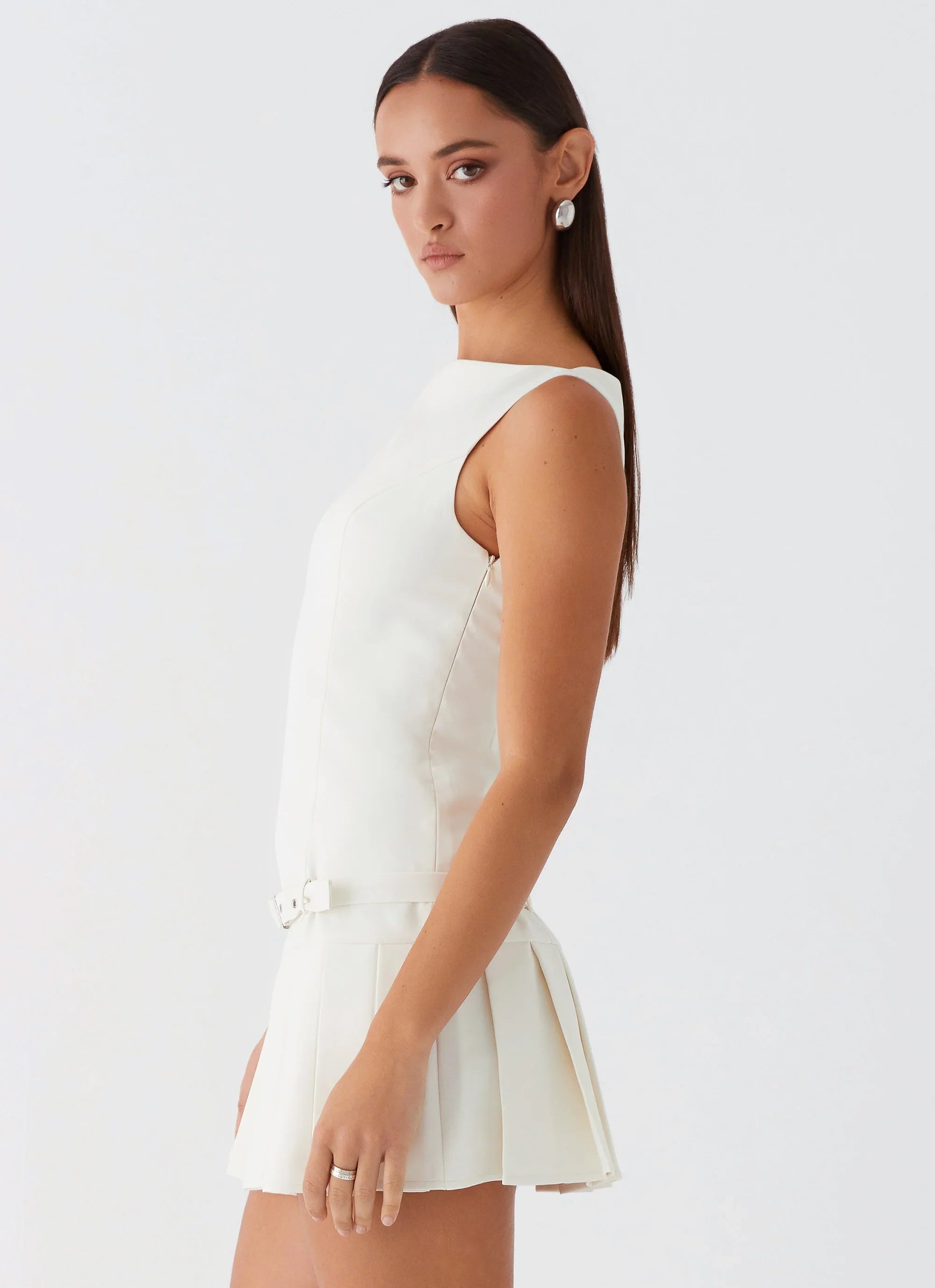 Mini-robe Ceinture "No More Excuses" - Ivoire