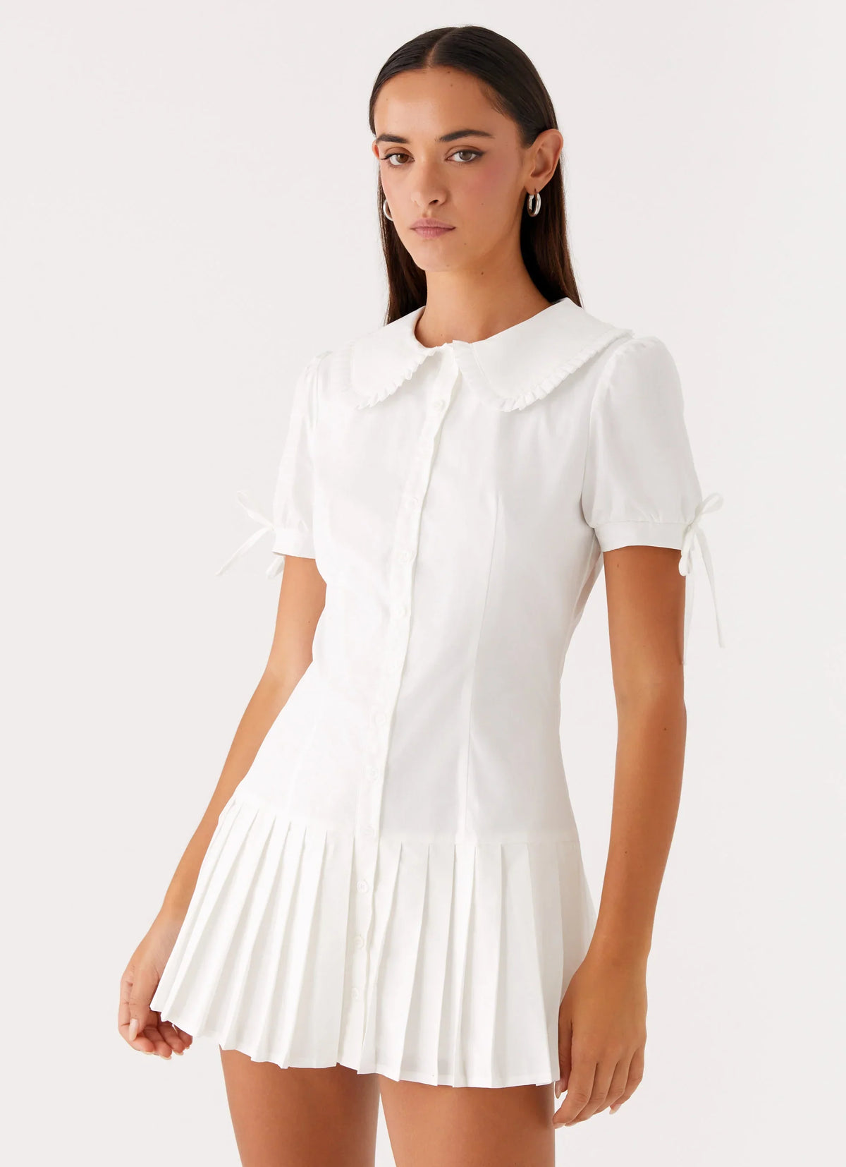 Robe courte plissée To Us - Blanc