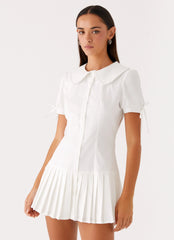 Robe courte plissée To Us - Blanc