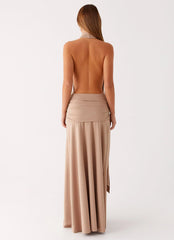 Robe longue Rowan Ray Cowl - Taupe clair