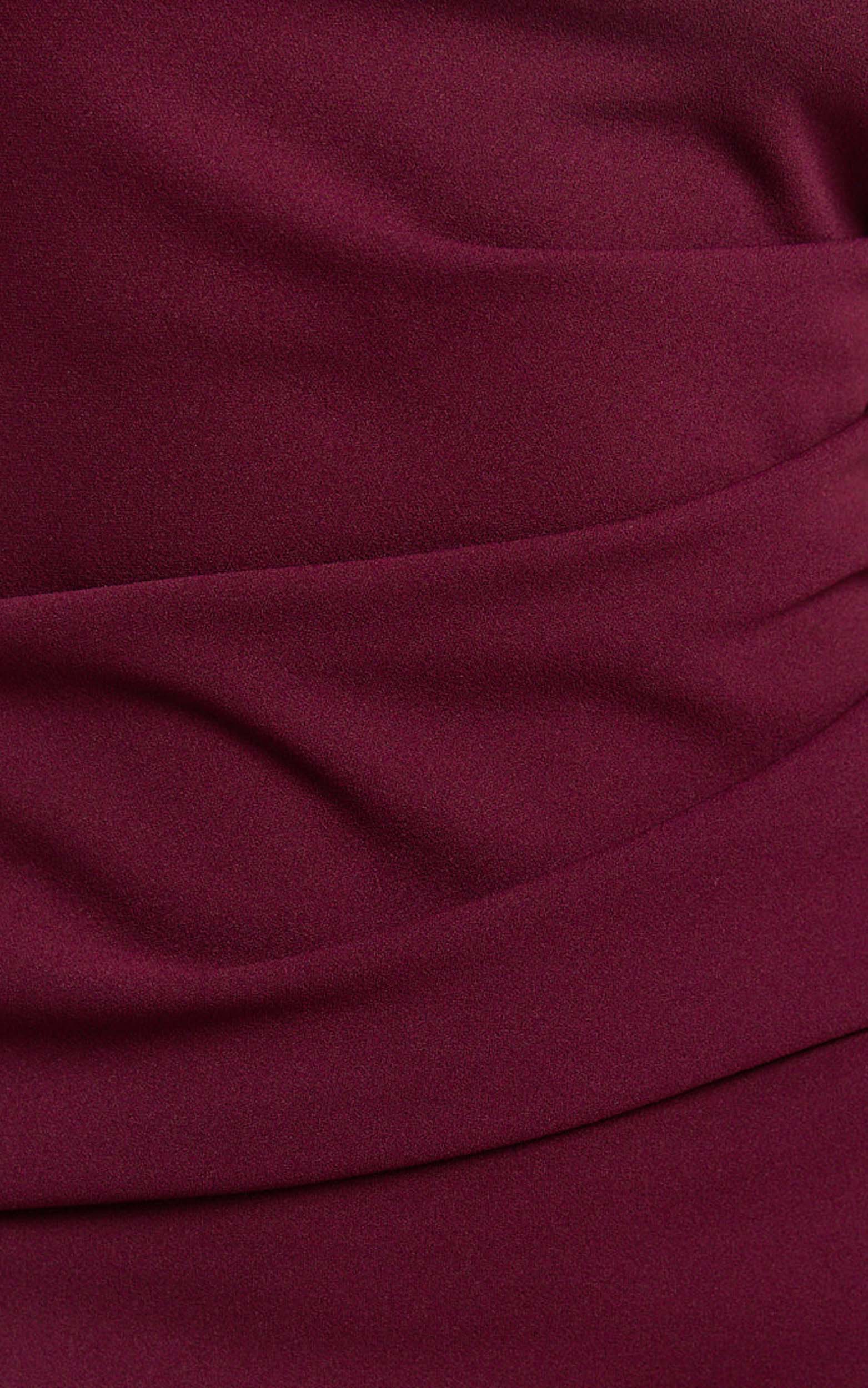 Mini-robe Vilma - Robe moulante asymétrique couleur vin
