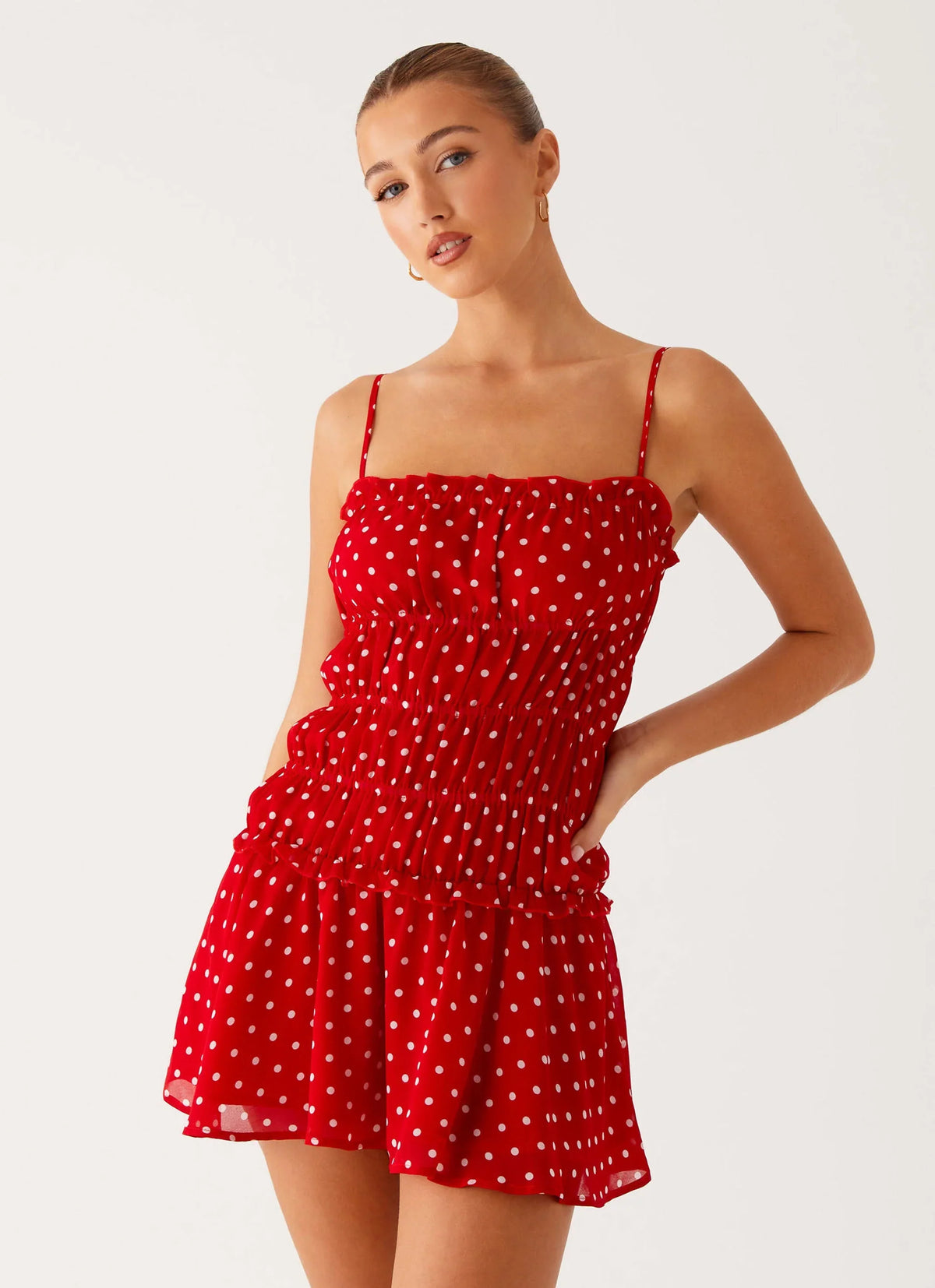 Mini-robe Cynlee - Rouge à pois