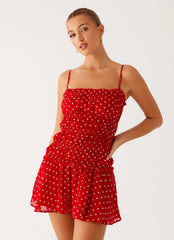 Mini-robe Cynlee - Rouge à pois