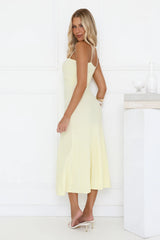 Robe midi plissée en tricot Tennis Club Jaune