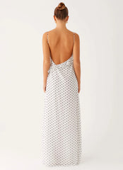 Robe longue Harri - Pois blancs