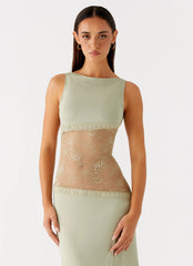Robe longue Lucinda - Sauge