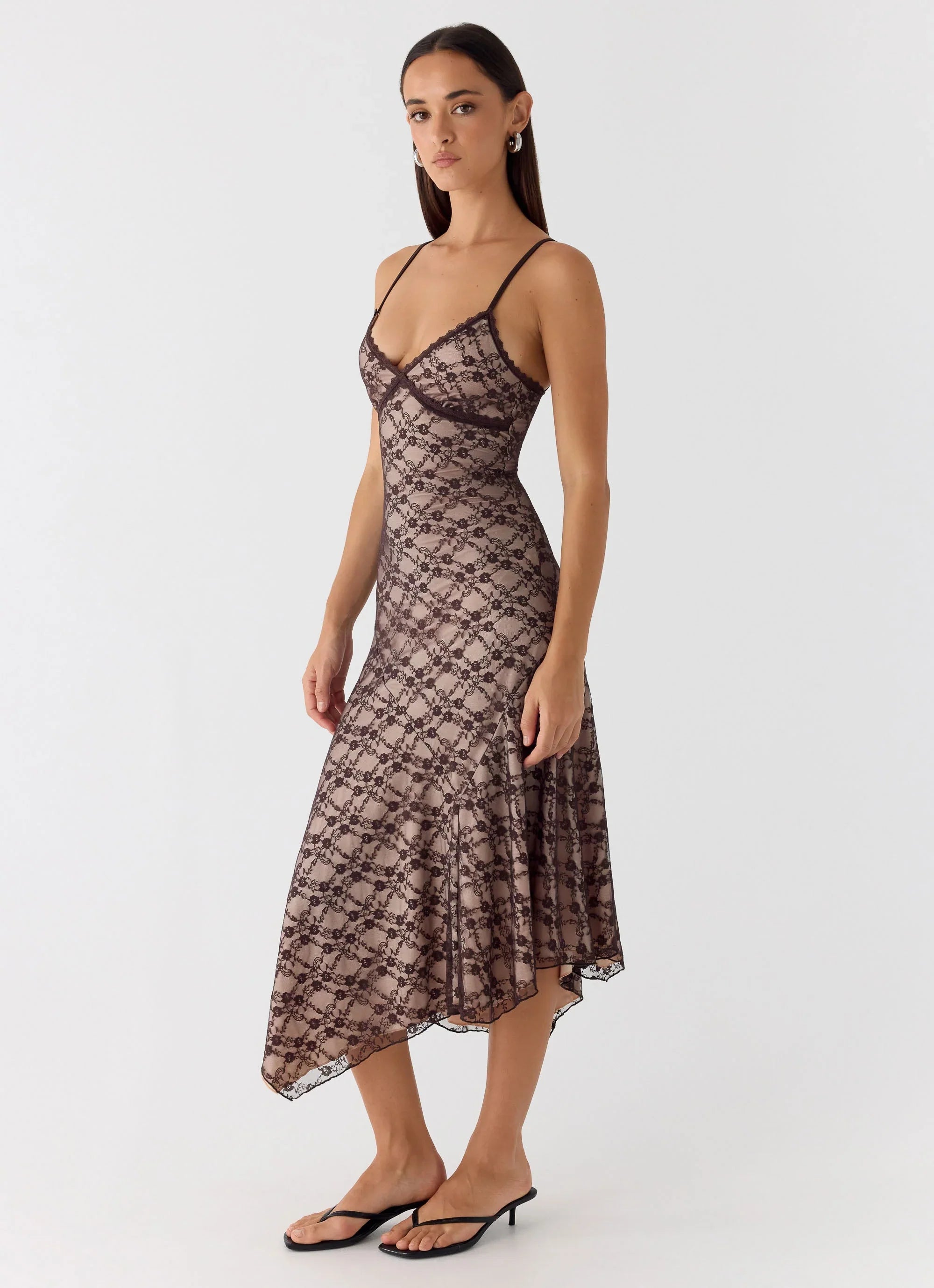 Robe midi Amelia - Chocolat
