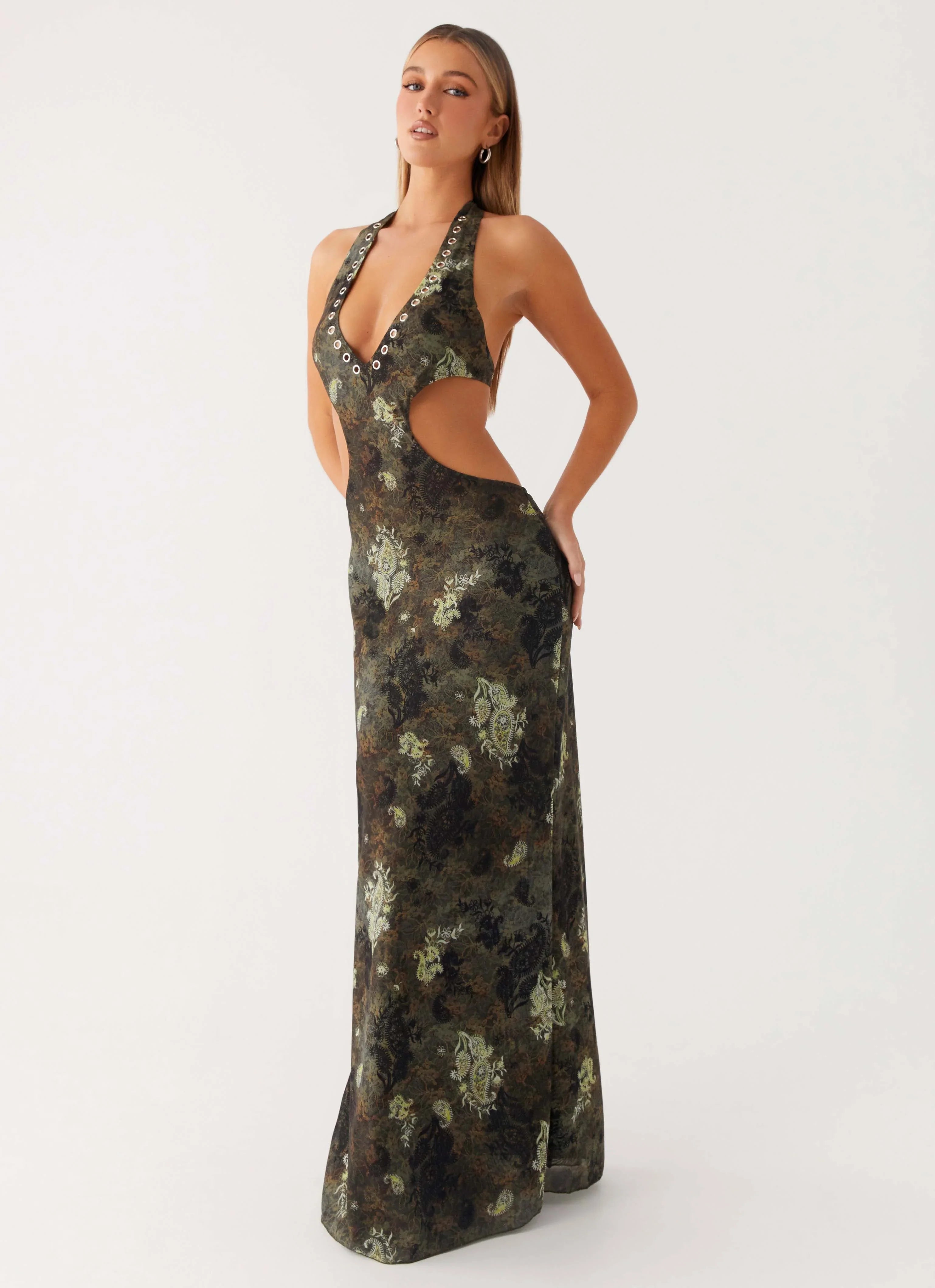 Robe longue Indra - Cyber floral