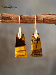 Boho Geometric Natural Stone Drop Earrings