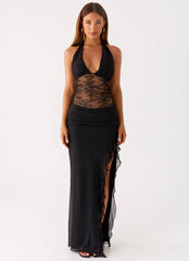 Robe longue à encolure dos-nu Wrenna - Noir