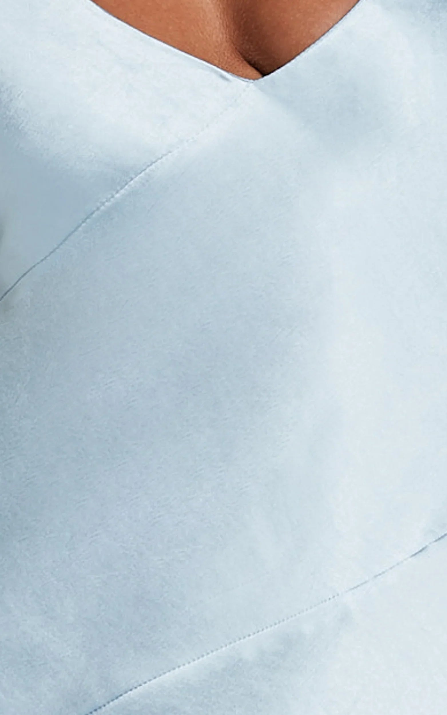 Robe longue Ylona - Robe nuisette asymétrique en satin coupé en biais drapé, bleu glacier