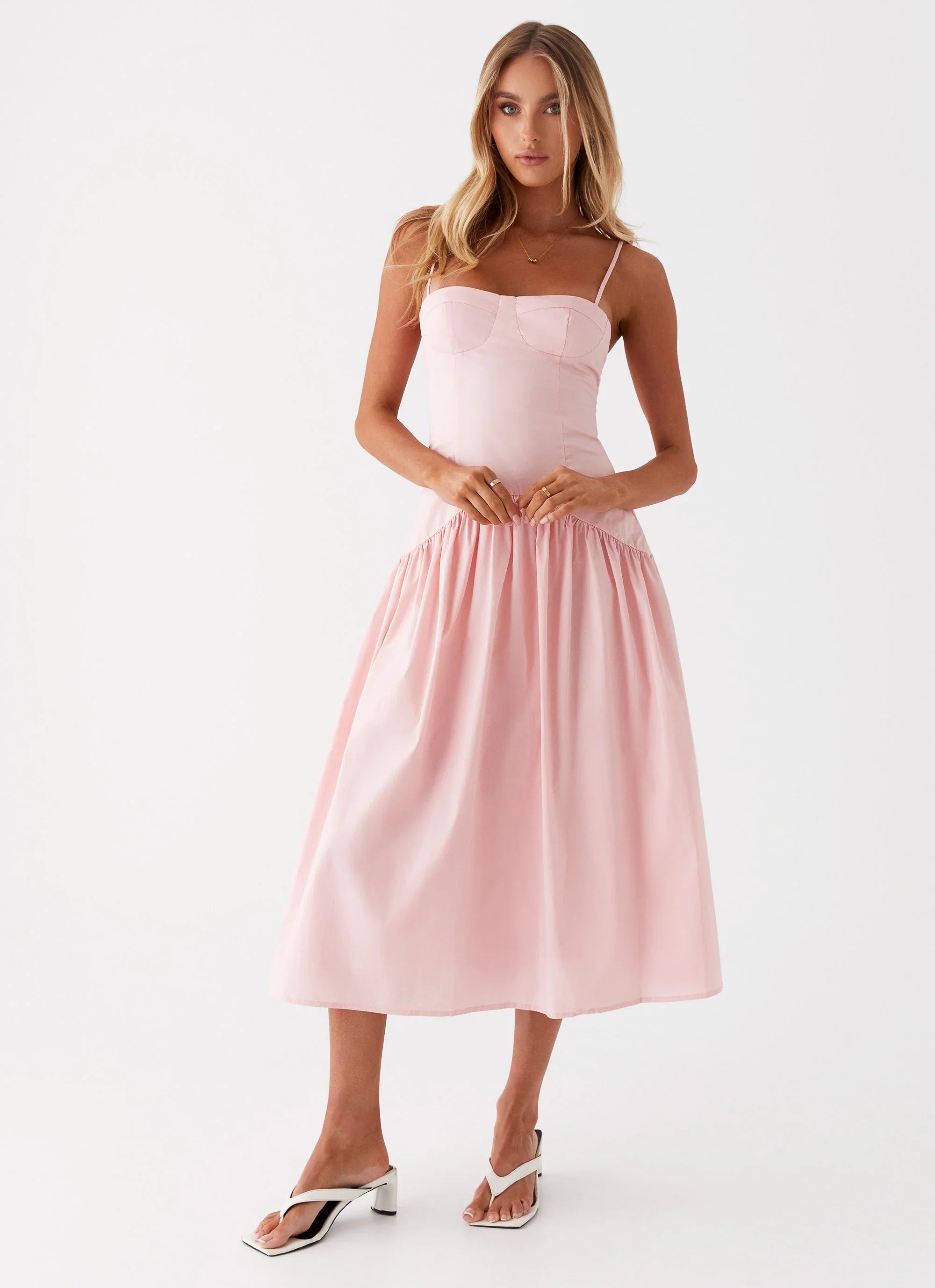 Robe midi Yvette Corset - Rose