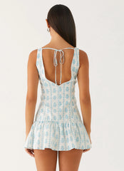 Robe Courte en Lin Meggie - Imprimé Doux Rêve