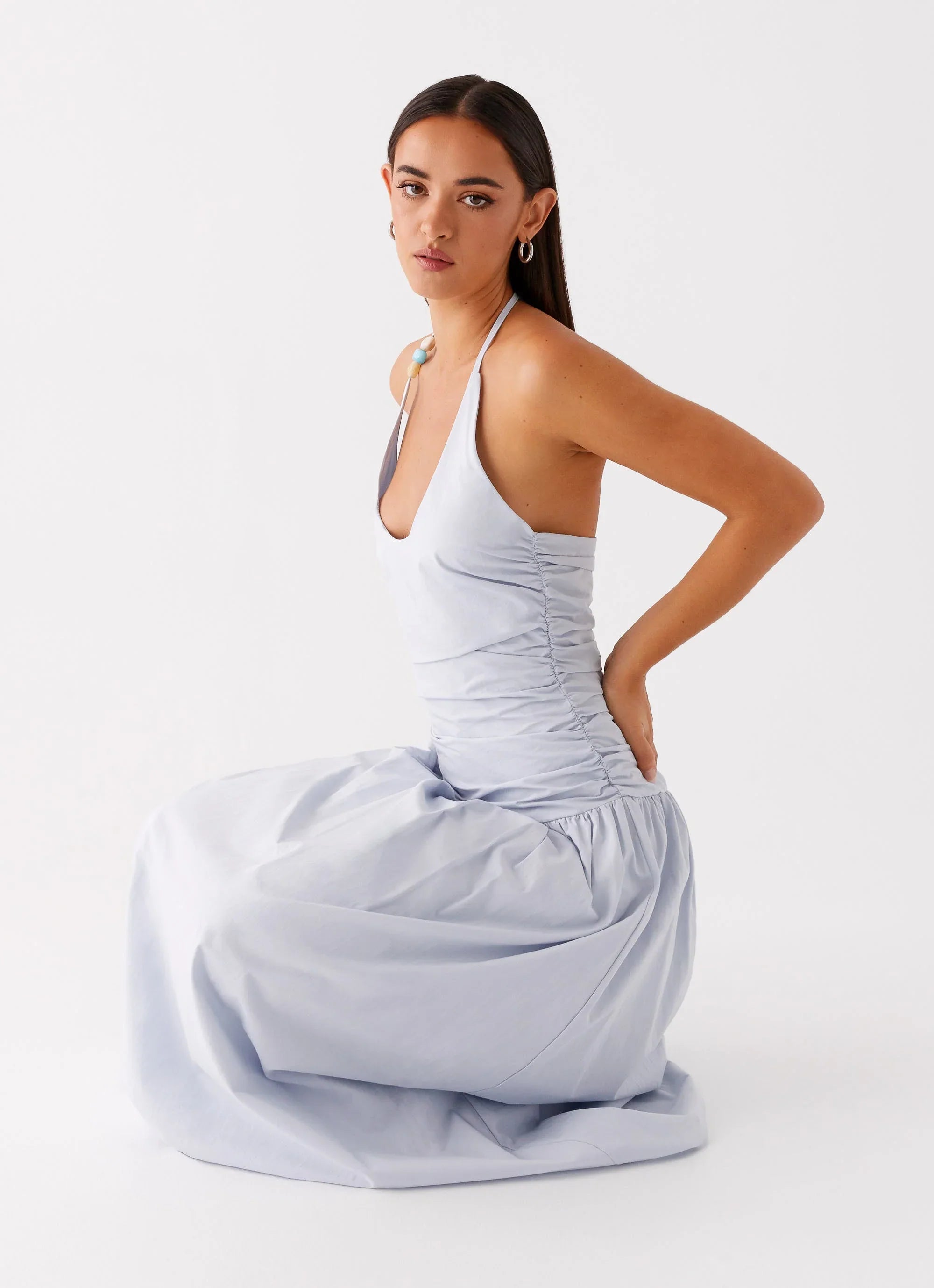 Robe longue Cristina - Bleu bleuet