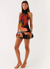 Mini-robe en mousseline Willow - Motif floral sombre