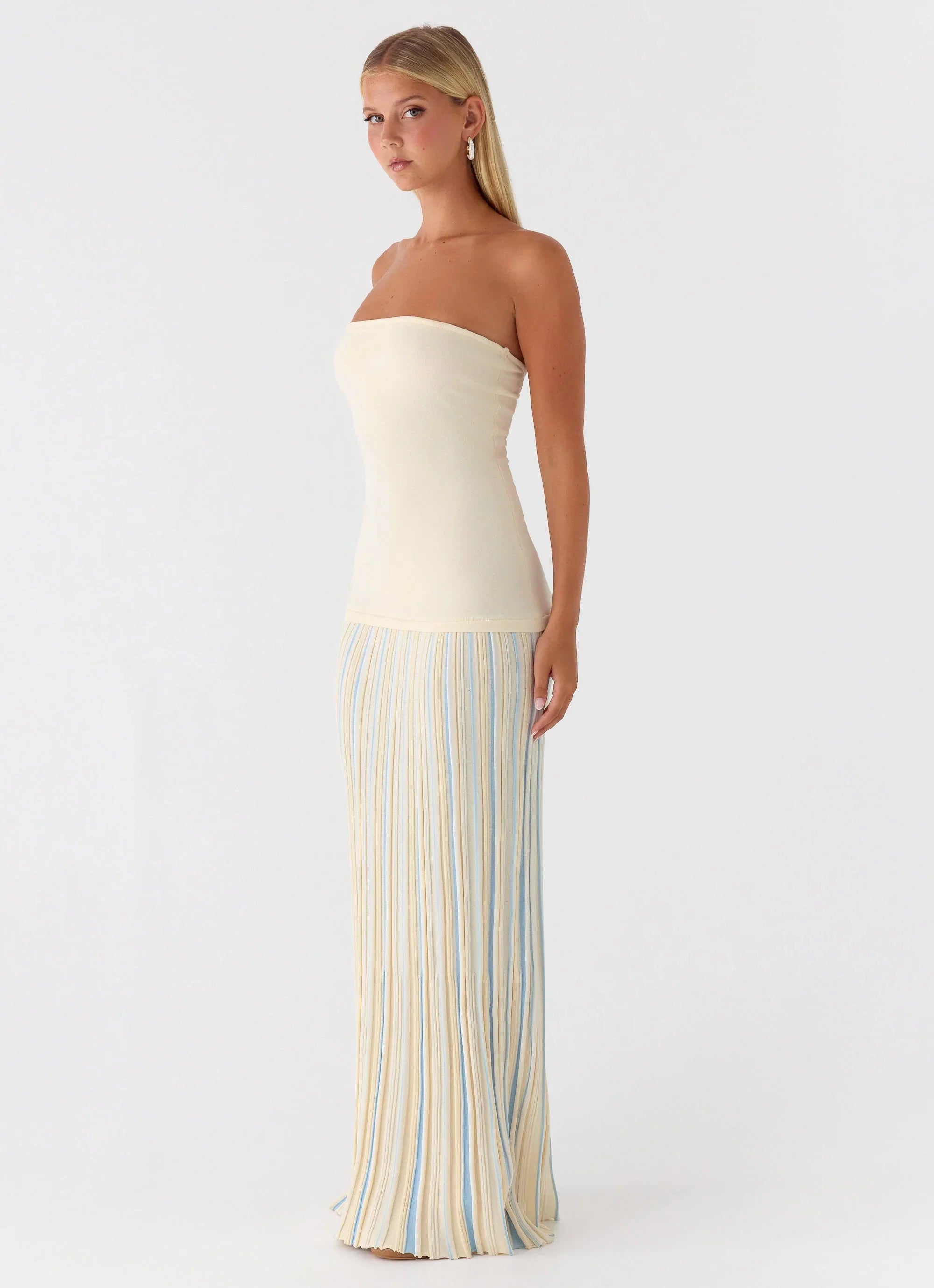 Robe longue en tricot Otillie - Jaune