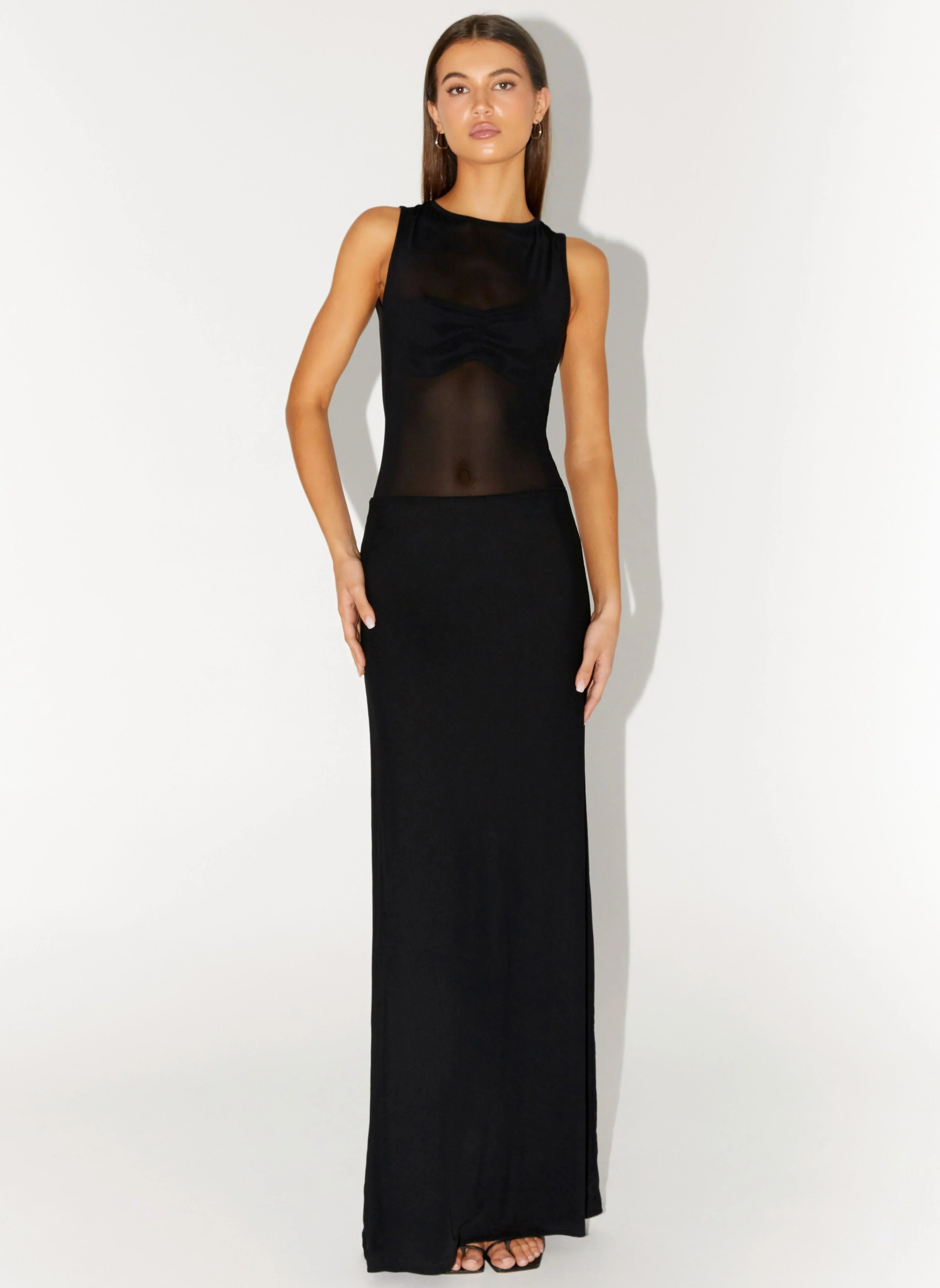 Robe longue en maille Lyria - Noire
