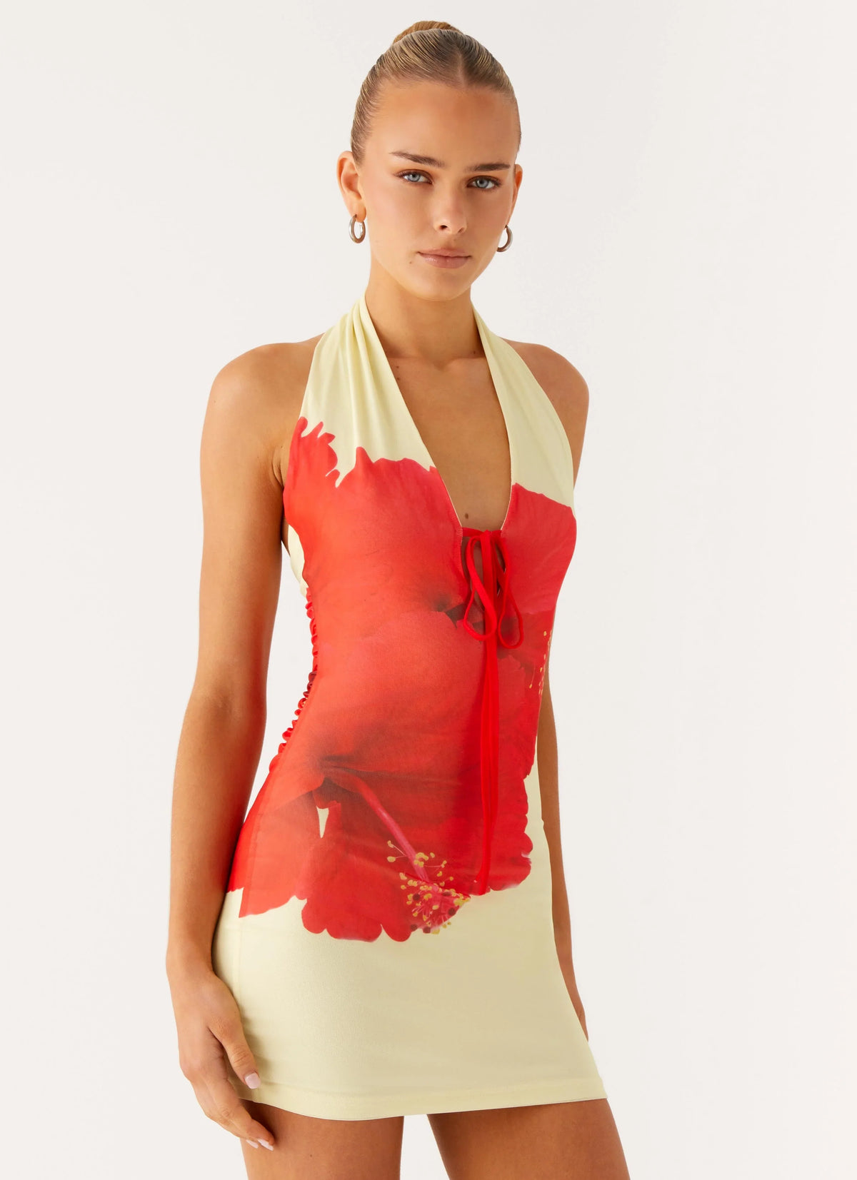 Mini-robe Know You Better - Imprimé floral écarlate