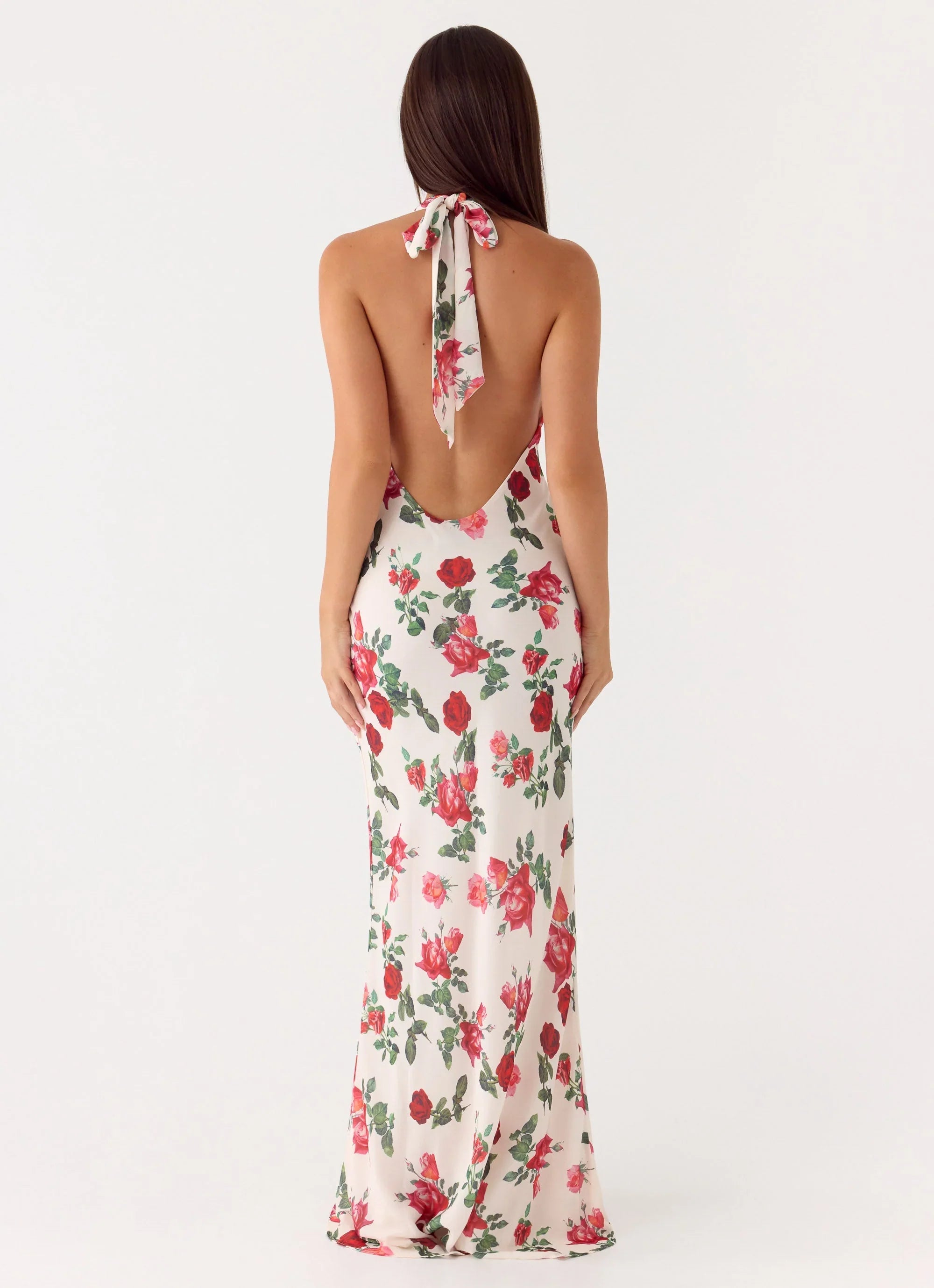 Robe longue Maryk - Fleur éclose ivoire