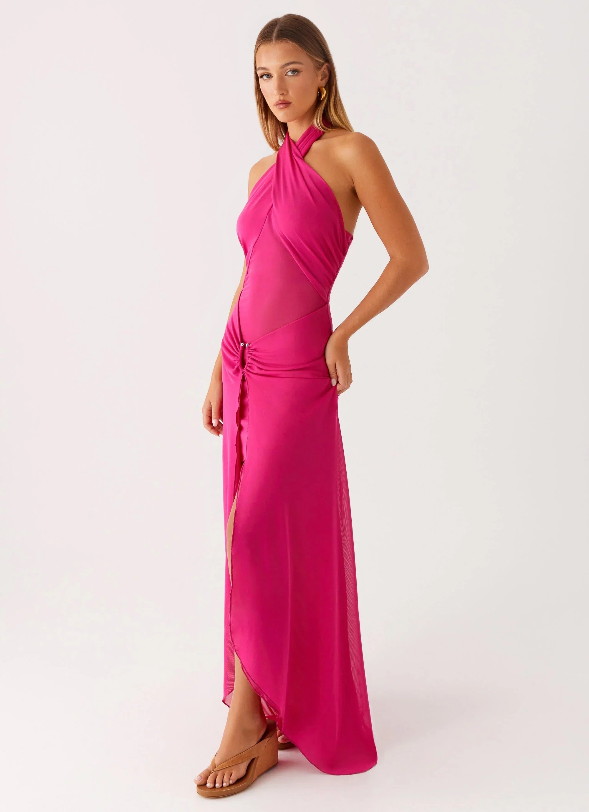 Robe longue Ericka - Rose vif