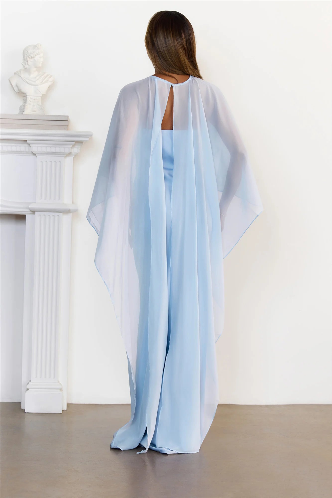 Robe longue transparente bleue Love Locked