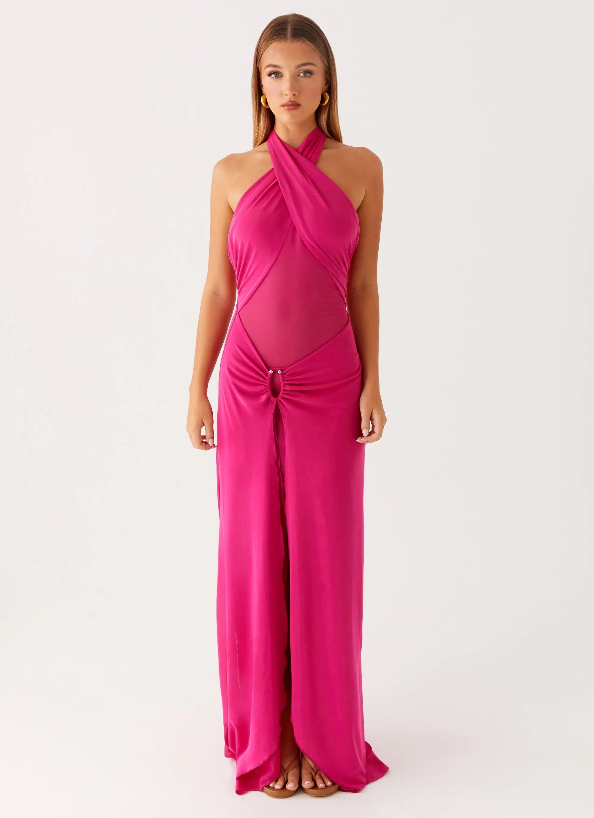 Robe longue Ericka - Rose vif