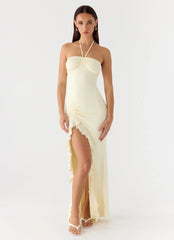Robe longue Right Hand Girl - Jaune citron