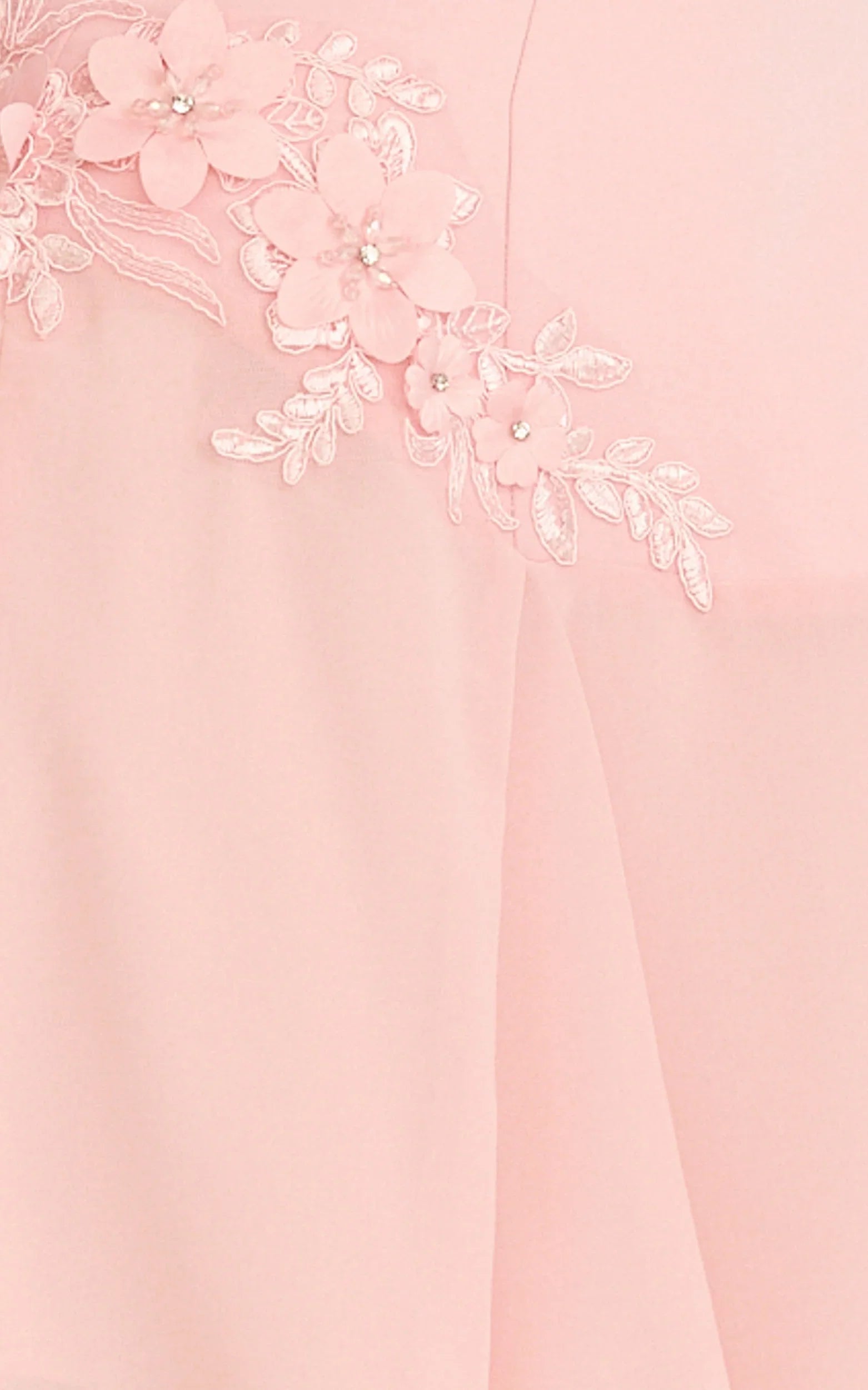 Robe Courte Penny - Robe Godet à Corset Bustier Orné de Fleurs Rose Doux