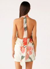 Robe courte décolletée Eleanora - Imprimé floral Siena