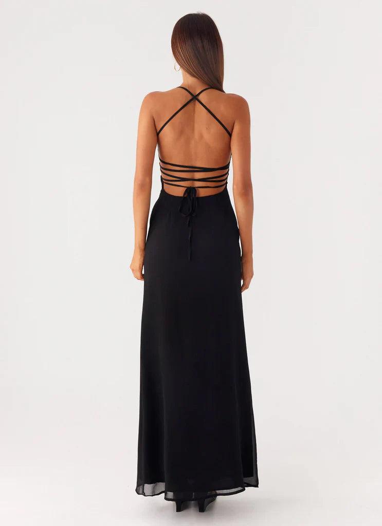 Robe longue Peggy - Noir
