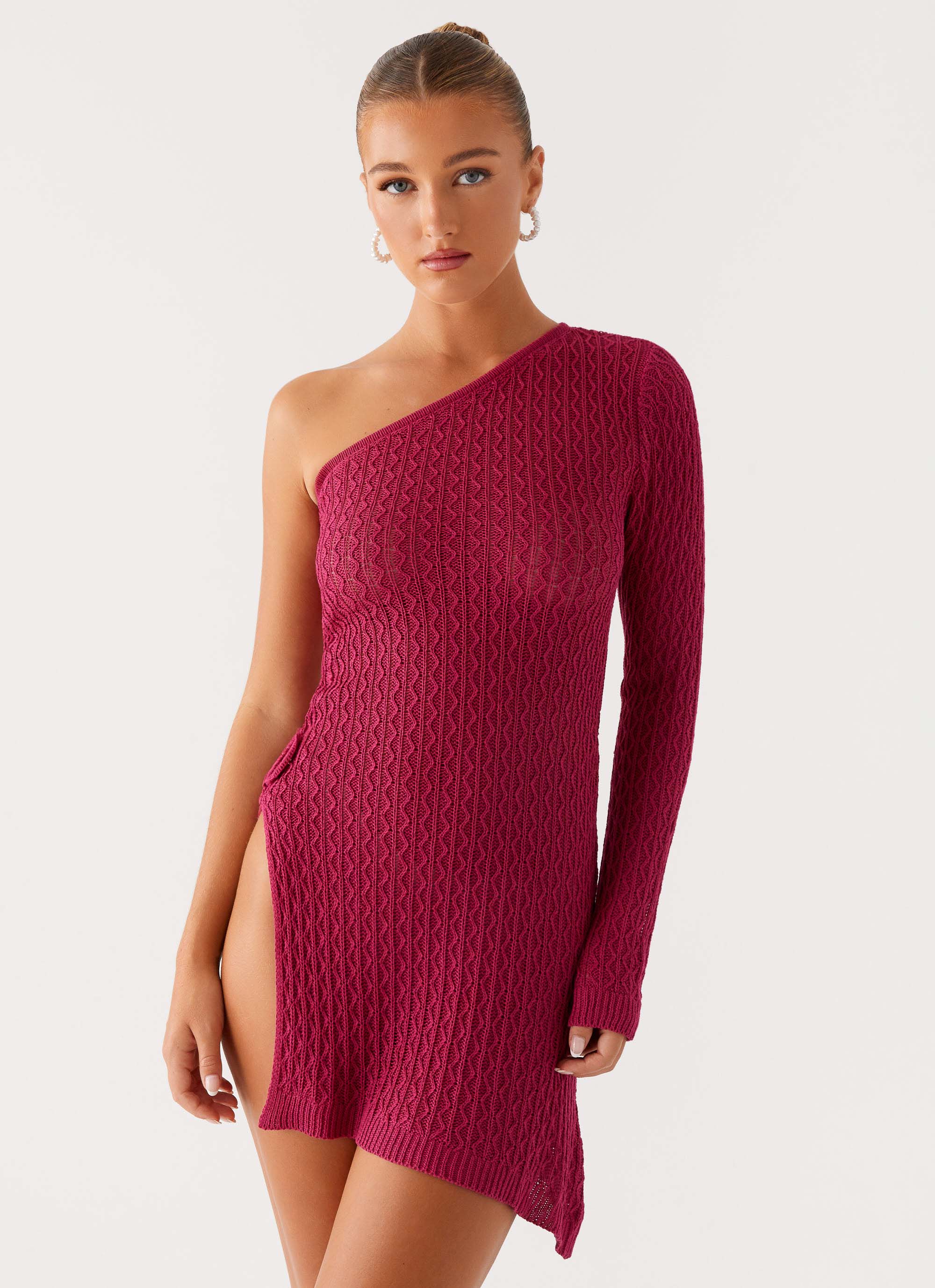 Mini-robe en maille Medda - Rose vif