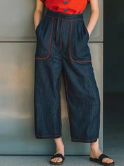 Women's Striped Decorated Jeans