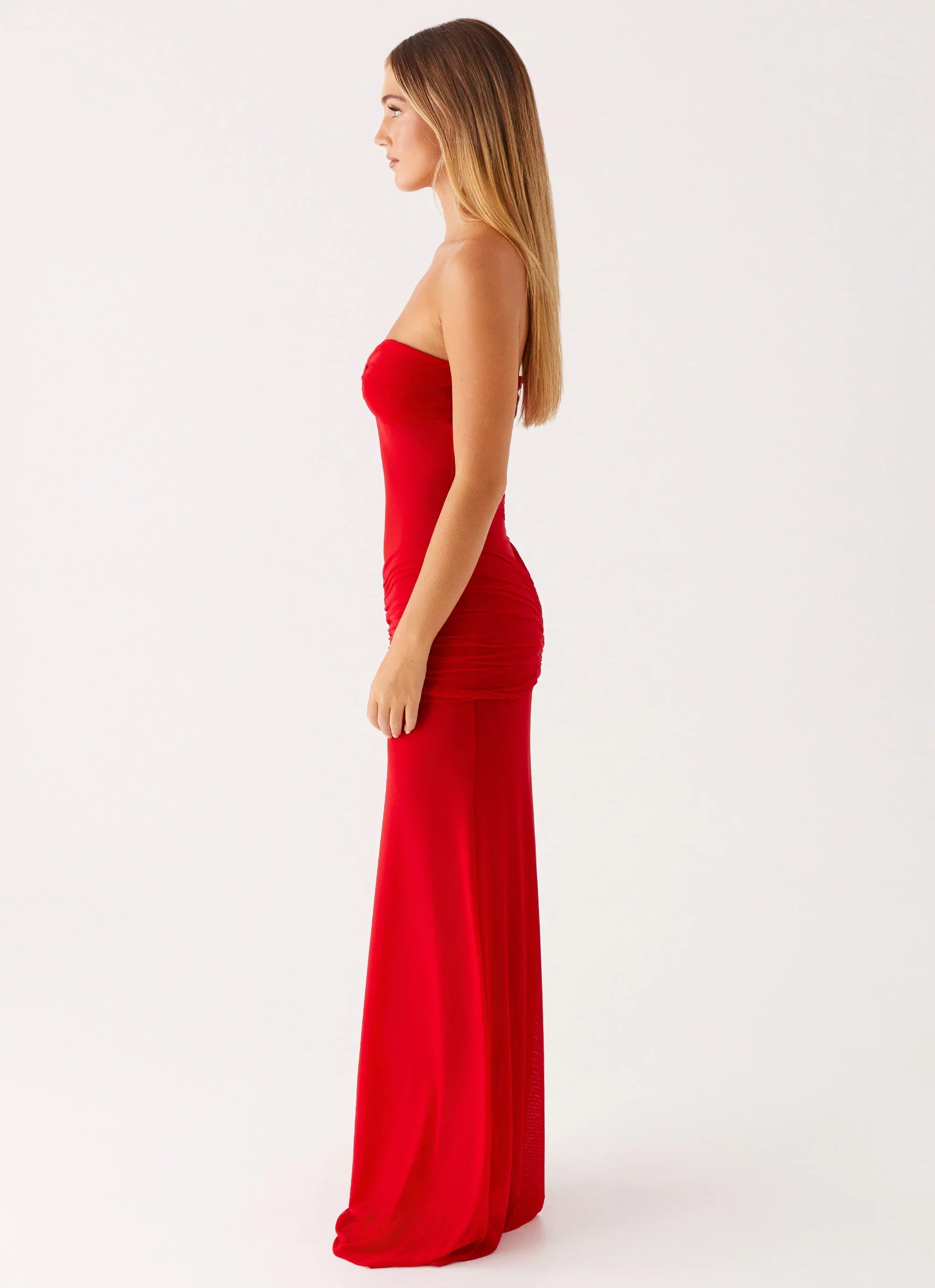 Robe longue en maille Ottilie - Rouge