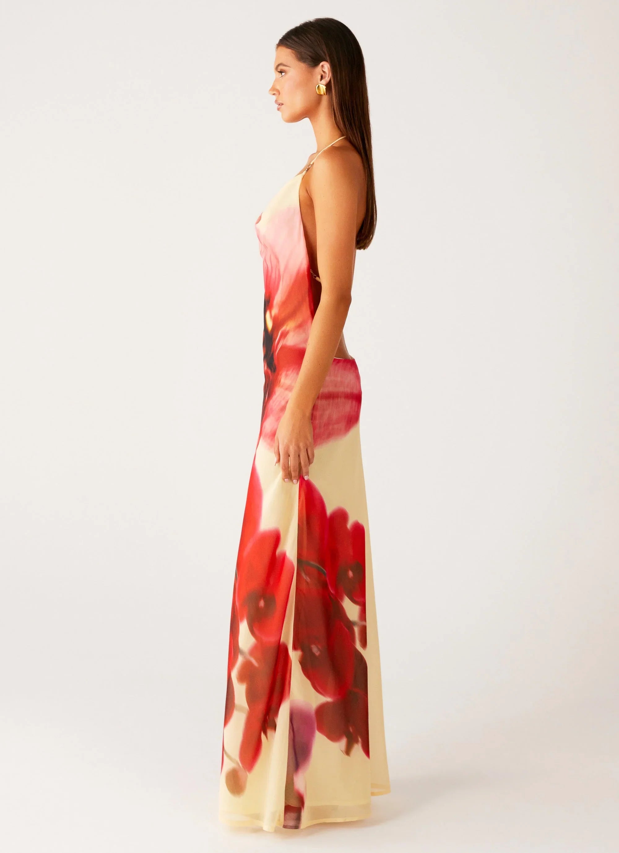 Robe longue Morning Crush Cowl - Imprimé fleuri jaune