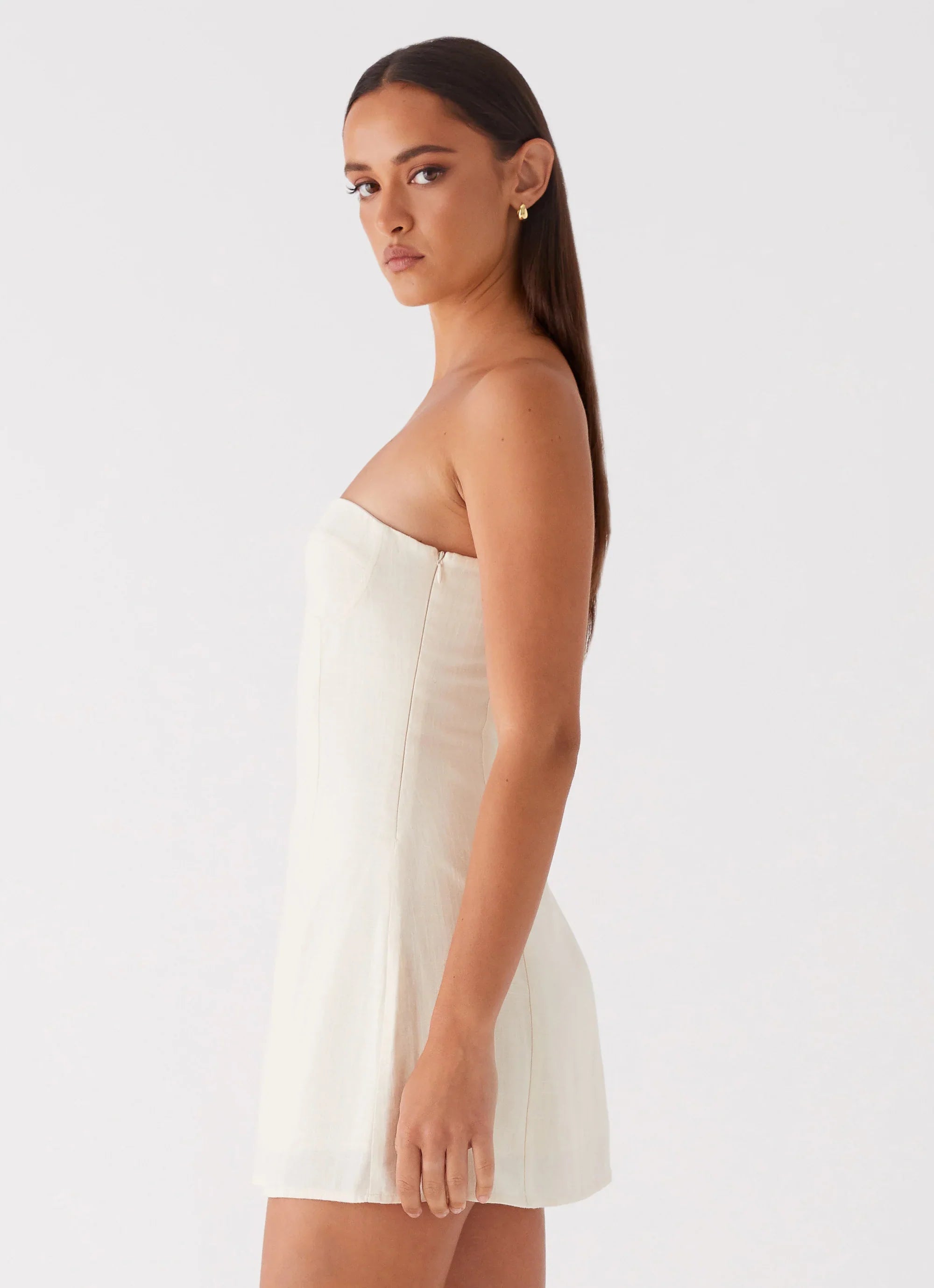 Robe Courte en Lin Do It That Way – Ivoire