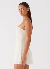 Robe Courte en Lin Do It That Way – Ivoire