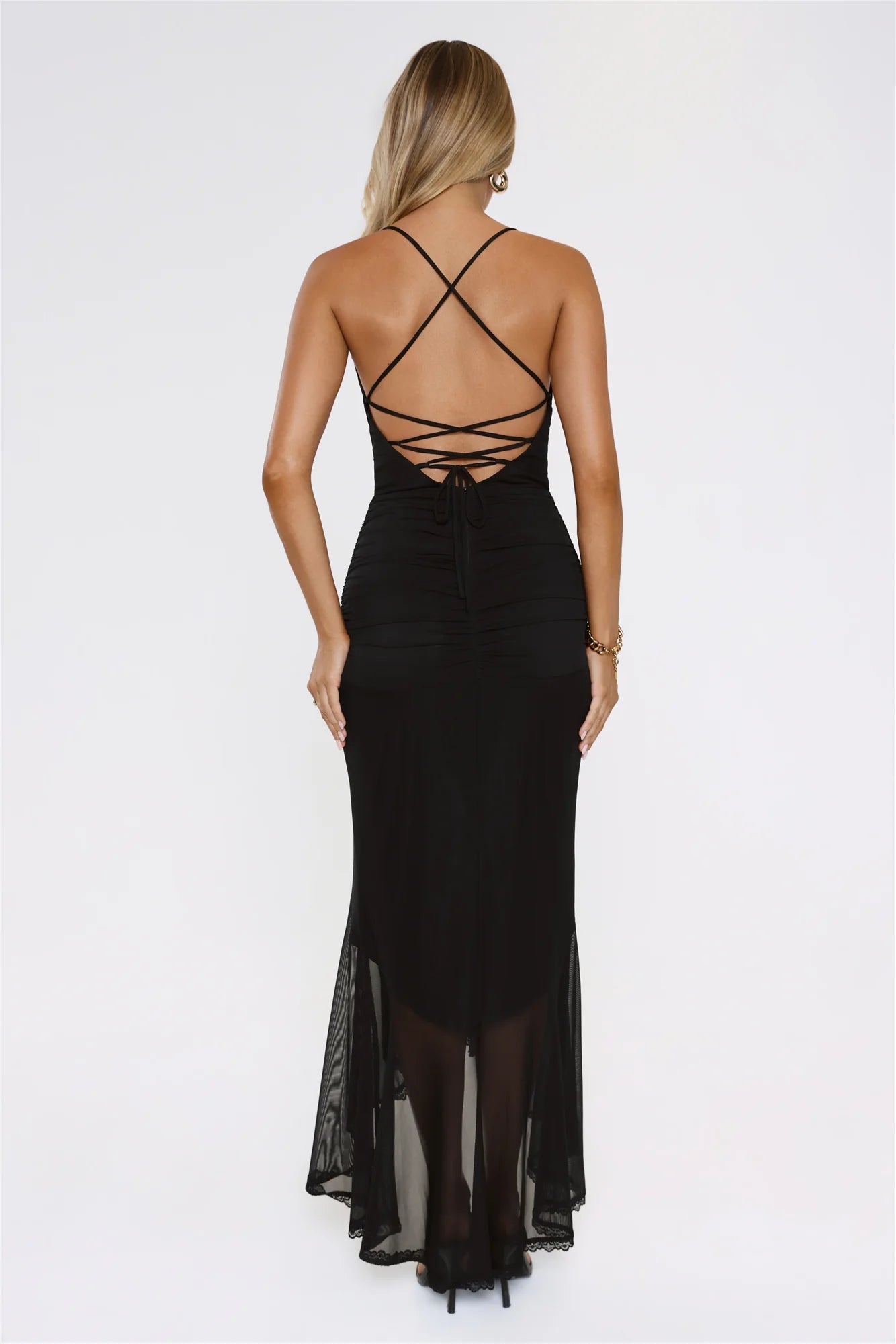 Robe longue en maille Whispered Dreams noire