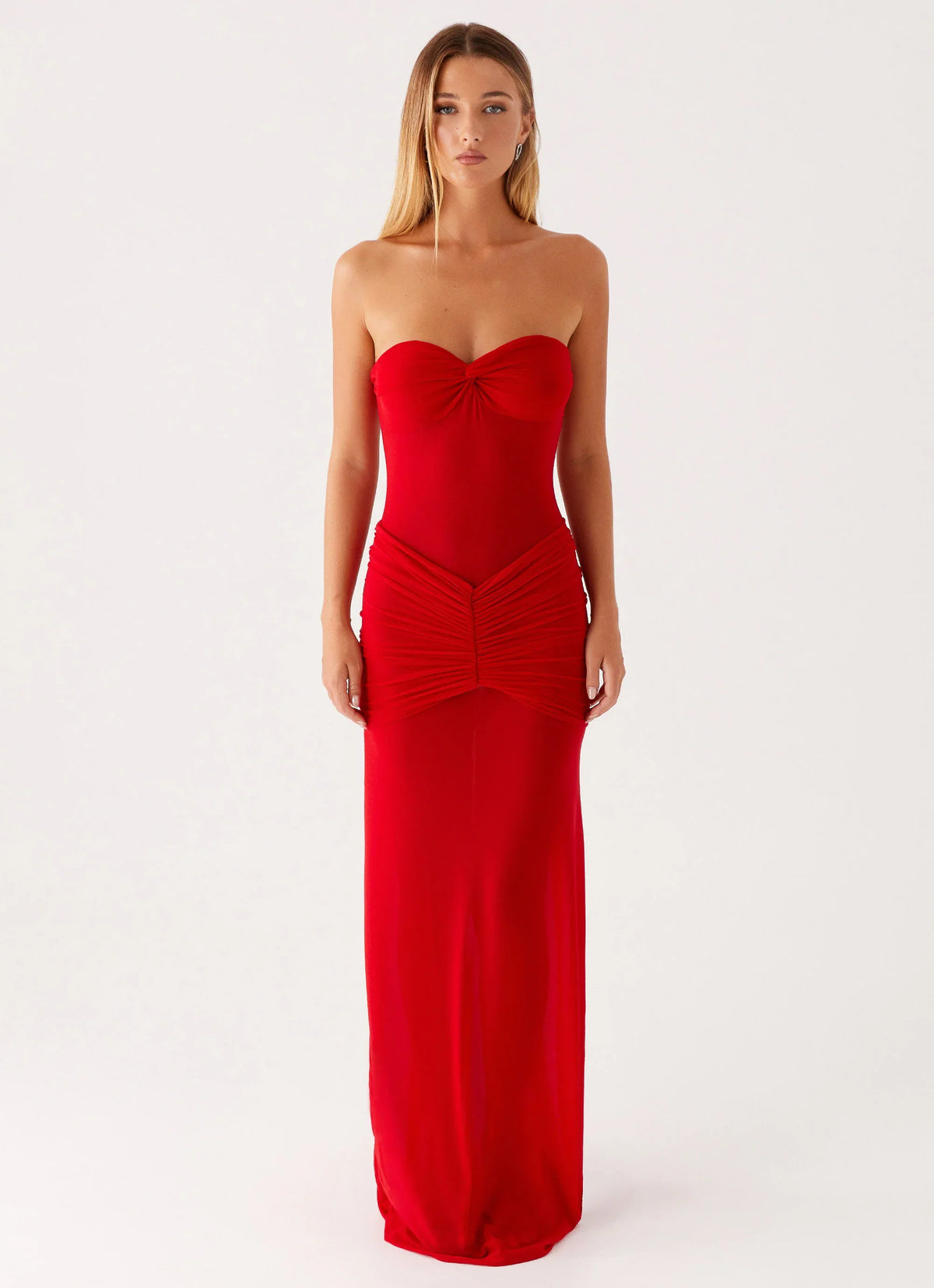 Robe longue en maille Ottilie - Rouge