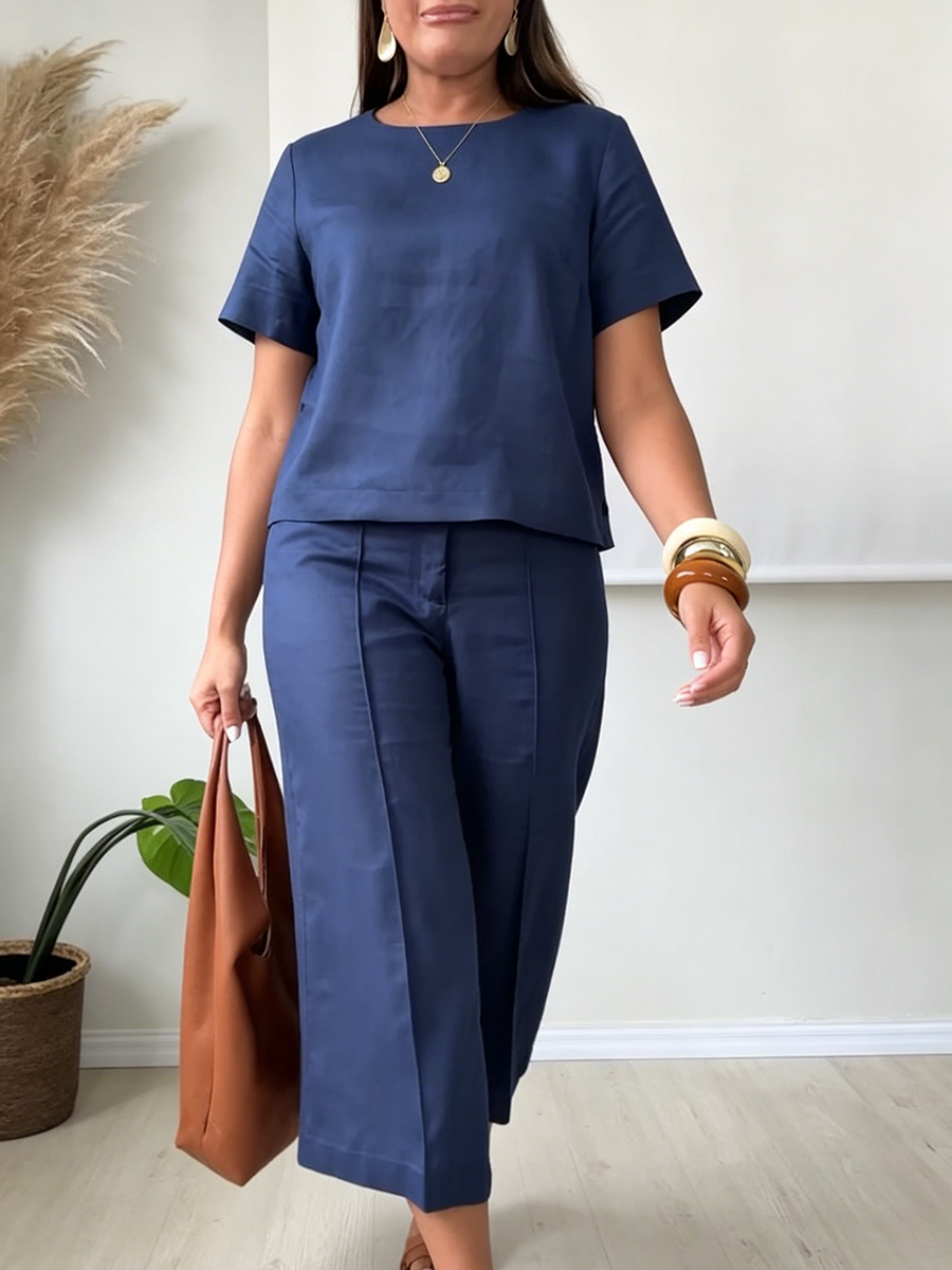 Minimalist & Cozy Cotton-linen Two-piece Set