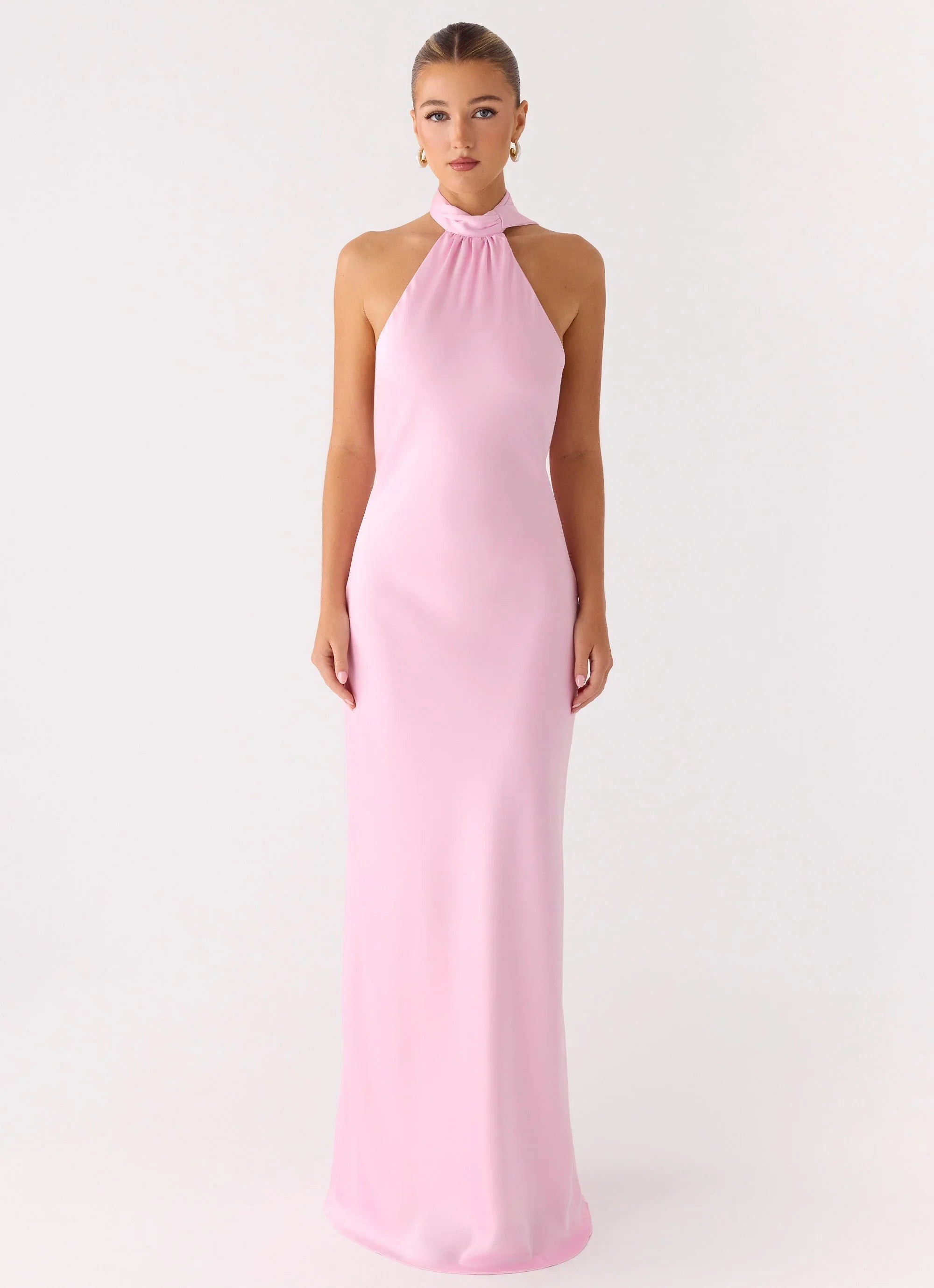 Robe longue écharpe Keena - Rose