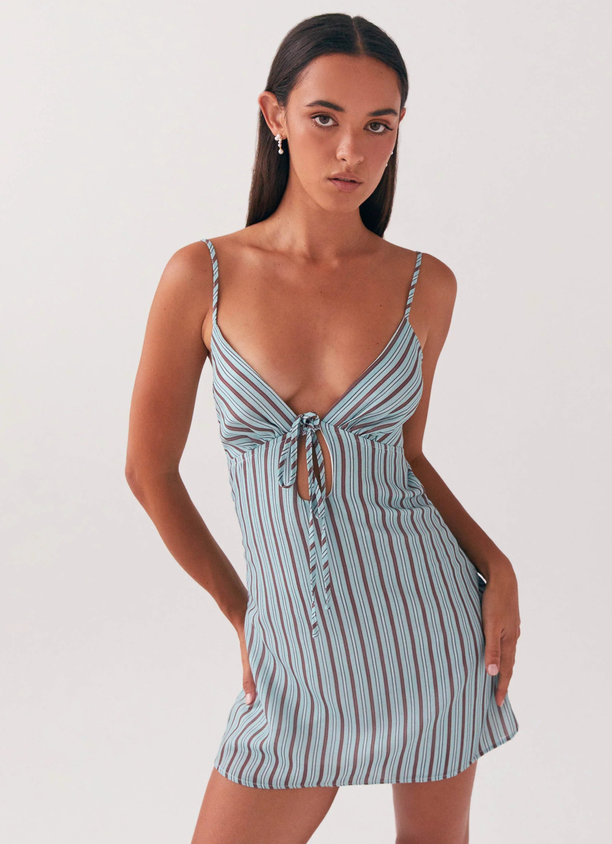 Mini-robe en lin Flora – Rayures côtières