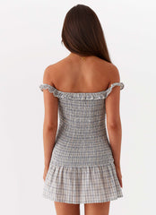 Mini-robe Anica à carreaux - Carreaux gris