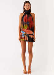 Mini-robe en mousseline Willow - Motif floral sombre