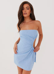 Mini-robe en lin Rosella - Bleu