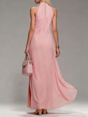 Women's Flowy High-slit Sleeveless Vacation Dress